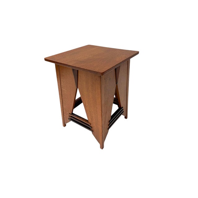 1920s Art Deco Oak and Macassar Side Table by P.E.L. Izeren for De Genneper Molen, 1920s For Sale - Image 5 of 12