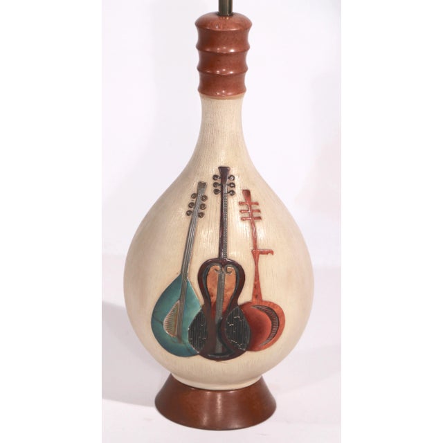 Fortune Lamp Co. Mid Century Music Theme Table Lamp by Fourtune Lamp 1960 For Sale - Image 4 of 13