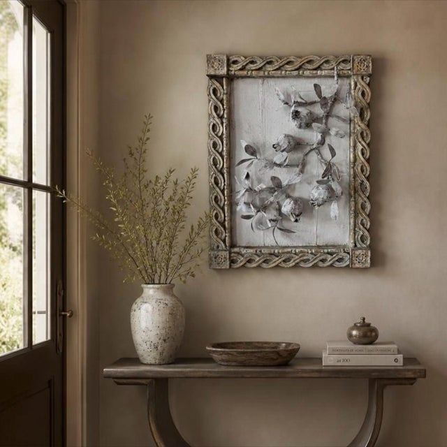 Paper Mache & Plaster Pomegranate Branch Wall Sculpture For Sale - Image 9 of 9