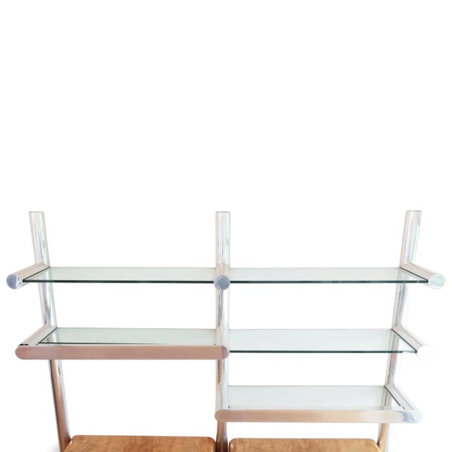 1980s 1970s Aluminum and Glass Orba Wall Unit by Janet Schweitzer for Pace Collection For Sale - Image 5 of 11