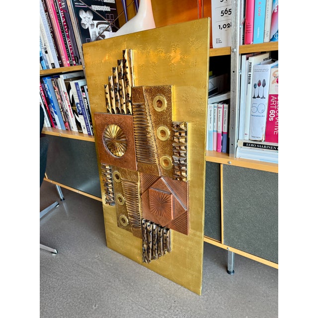 Vintage 1970s Stephen Chun Brutalist Mixed Metal Wall Sculpture Mid Century Modern For Sale In Las Vegas - Image 6 of 18
