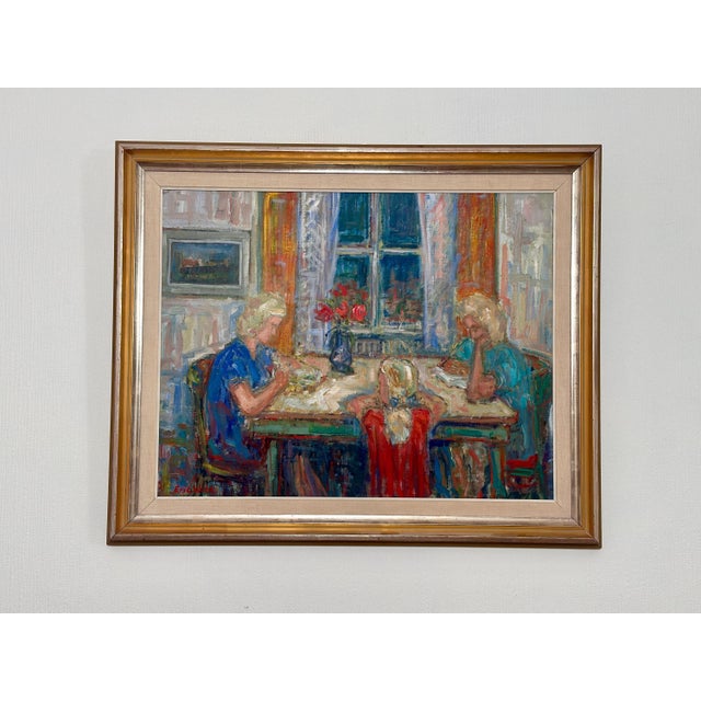 Eric With, Family, 1950s, Oil on Canvas, Framed For Sale - Image 9 of 18