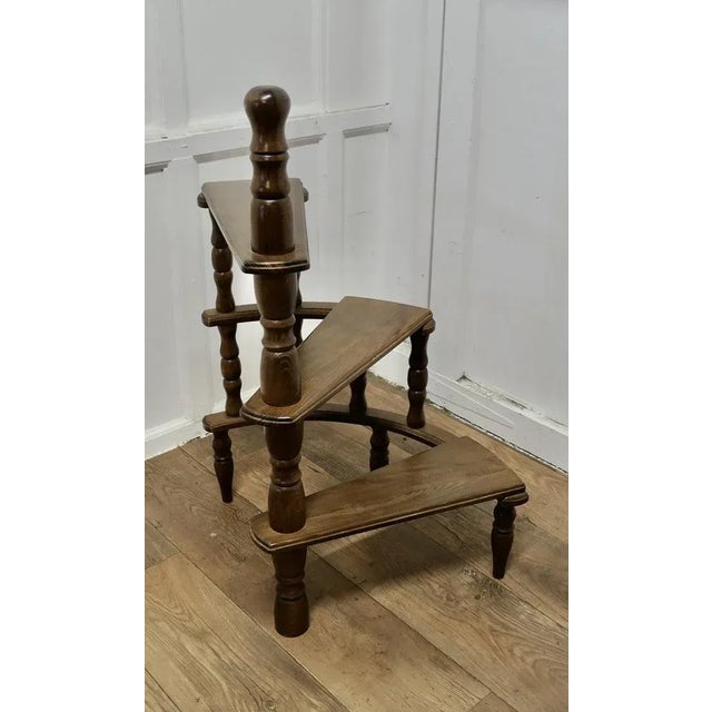 Spiral Library Steps with Turned Supports, 1960s For Sale - Image 4 of 8