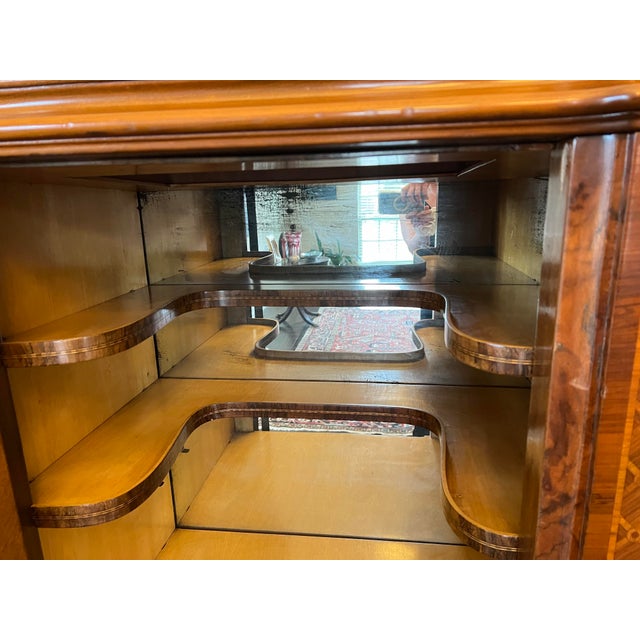 Wood Mid 20th Century Italian-Made French Art Deco Walnut Burl & Mahogany Sideboard With Green Onyx Top For Sale - Image 7 of 12