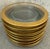 Transparent Rare 1930’s Vintage Set of 12 Tiffin-Franciscan Hand Blown Glass, Gold Etched Minton Band Salad, Dessert Plates- A Set For Sale - Image 8 of 11