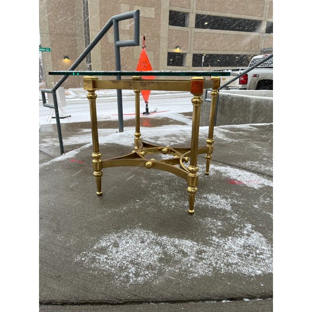 Maison Jansen Neotransitional Gothic Brass End Table For Sale - Image 4 of 13