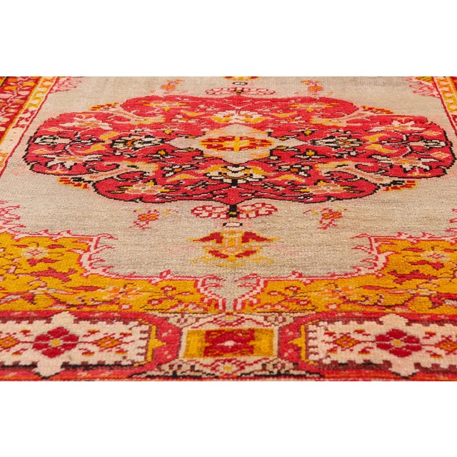 Early 20th Century Antique Turkish Oushak Rug, 03'01 X 04'09 For Sale - Image 5 of 10