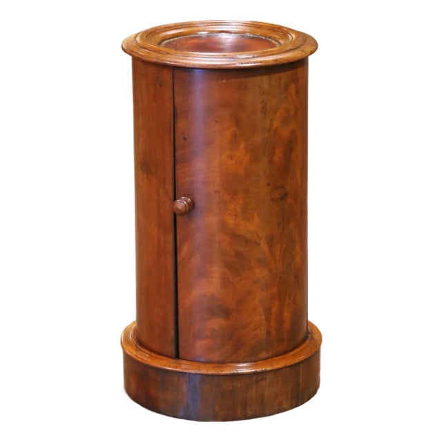 19th Century French Louis Philippe Walnut Somno Table With Leather Top For Sale