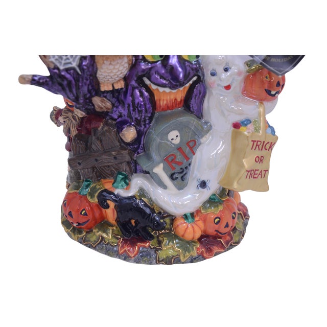 Radko Hoot 'N' Howl Halloween Candy Cookie Jar For Sale In Chicago - Image 6 of 8