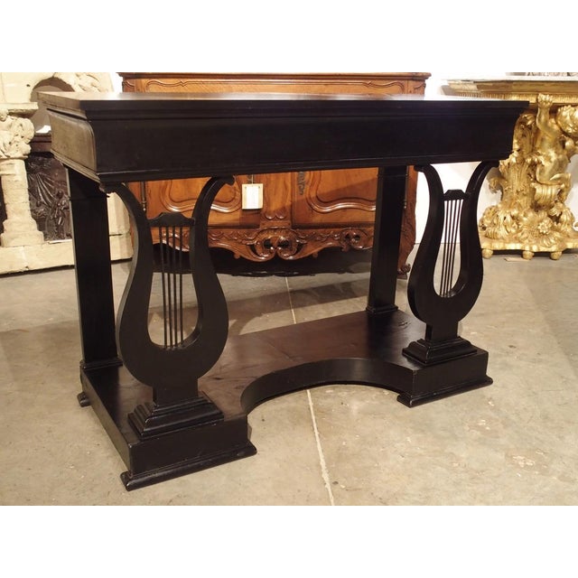 Antique French Neoclassical Lyre Base Console Table Chairish