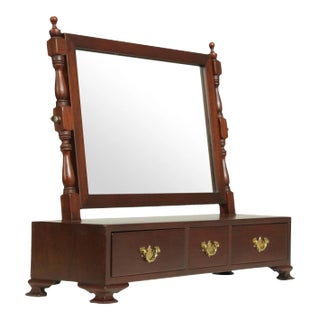 Suter's Handcrafted Chippendale Style Mahogany Shaving Mirror (A) For Sale