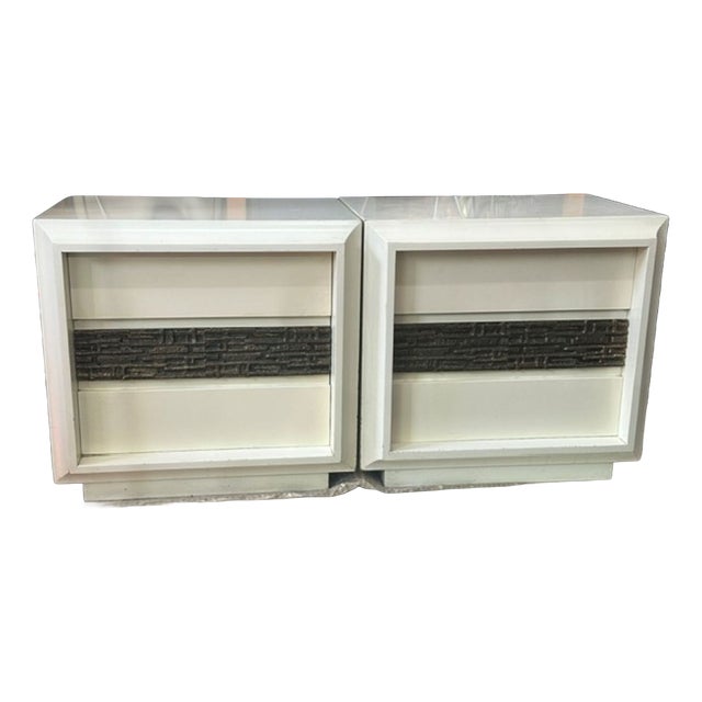 Vintage Bedside Tables in Wood, 1970s, Set of 2 For Sale