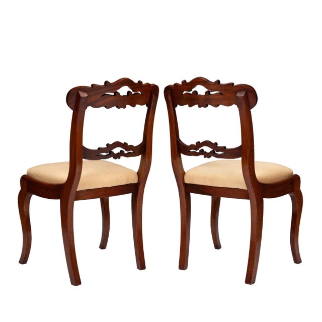 Wood Pair of Boston Slip Seat Mahogany Side Chairs, 1830-45 For Sale - Image 7 of 12