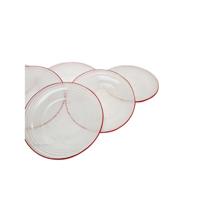 Red Rotor Dessert Set by J. Drost for Ząbkowice Gospodarcza Huta, Poland, 1970s, Set of 6 For Sale - Image 8 of 9