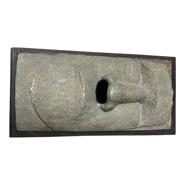 Vintage Tiki Man Stone Tissue Box Holder For Sale