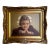 Mid-Century Portrait of a Young Girl in Ornate Gilt Frame Mid Size For Sale