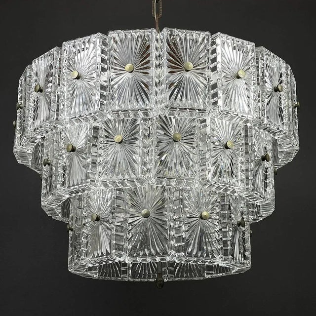 Large Vintage Crystal Chandelier, Italy, 1960s For Sale - Image 4 of 13