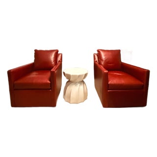 C R Laine Red Leather Chairs For Sale