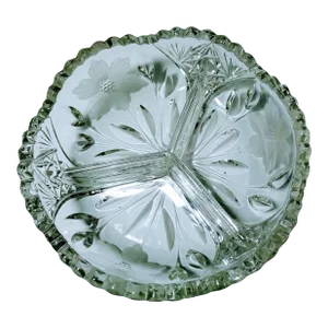 Antique Pairpoint Crystal Divided Nut Bowl