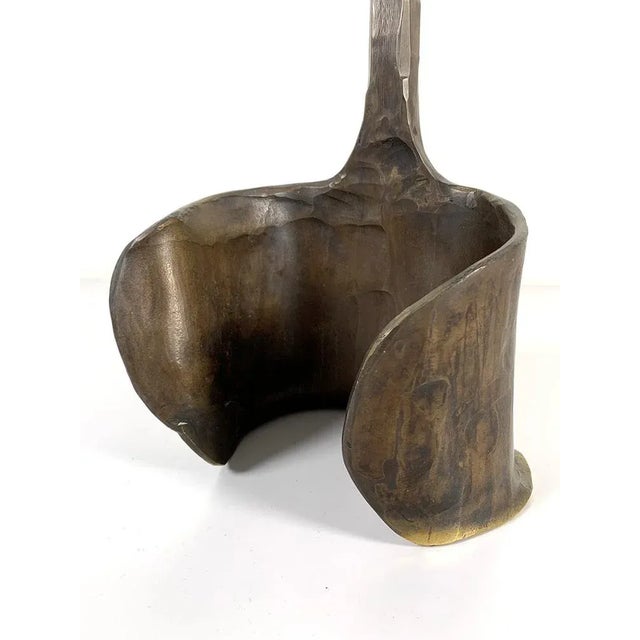 Nice sculptural bronze candle holder. In good vintage condition. Measurements H. 62 cm; B. 15 cm; D. 18 cm.