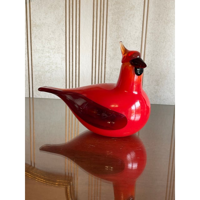 Oiva Toiika Hand Blown Glass Cardinal For Sale - Image 9 of 12