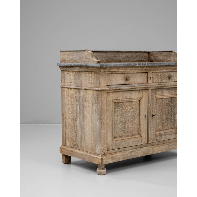 Brown 19th Century French Oak Buffet With Marble Top For Sale - Image 8 of 18