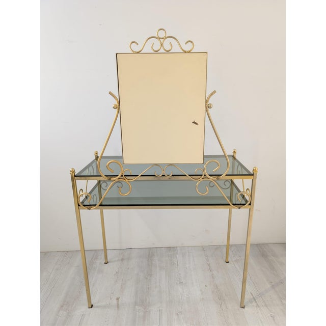 Hollywood Regency Brass Dressing Table, 1970s For Sale - Image 11 of 17