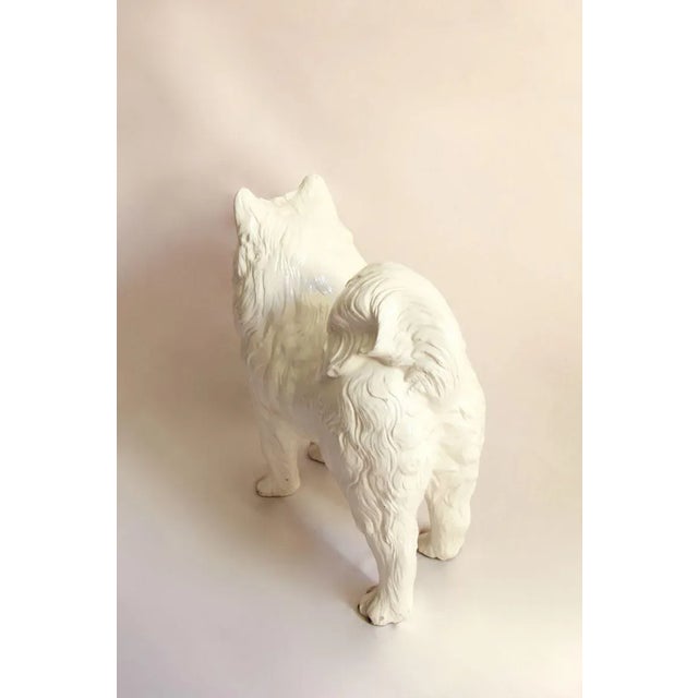 White Nonce, Vintage Imposing Ceramic Dog Sculpture, Italy, 1970s For Sale - Image 8 of 9