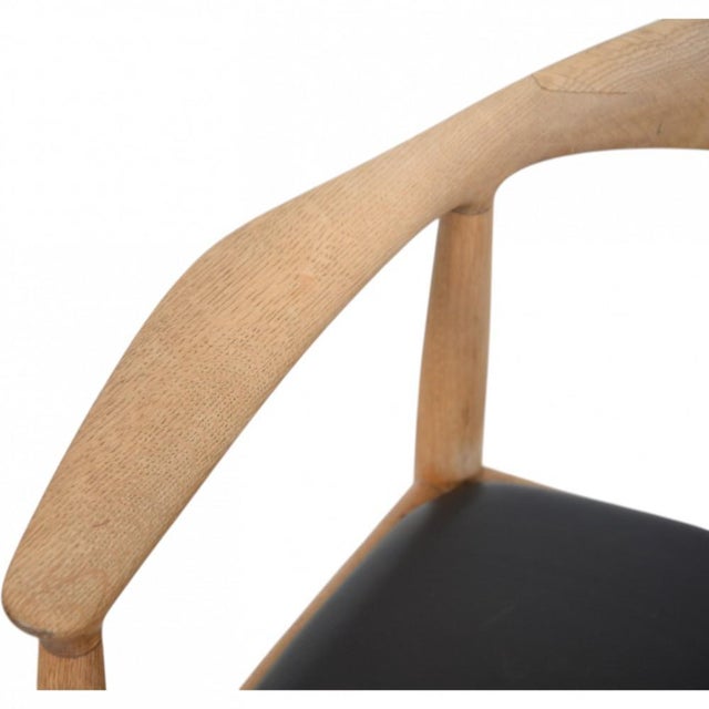 1960s JH503 The Chair in Oak and Black Leather by Hans Wegner, 1960s For Sale - Image 5 of 18