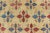Mid-Century Modern Mid 20th Century Vintage Turkish Sub-Geometric All-Over Floral Oushak in Yellow, Red, and Blue For Sale - Image 3 of 9
