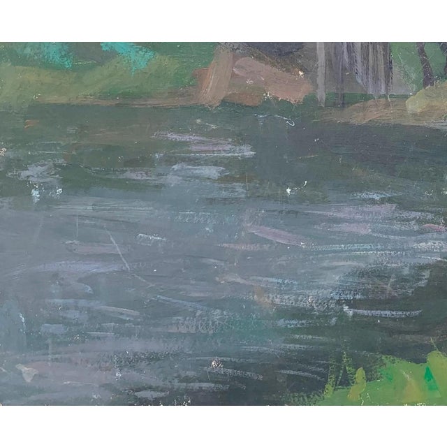1970s Summer Painting River Rural Landscape Impressionism Antique Oil Painting Original Soviet Art Ukrainian Artist Sokolovsky G. 40-50 1970s For Sale - Image 5 of 6