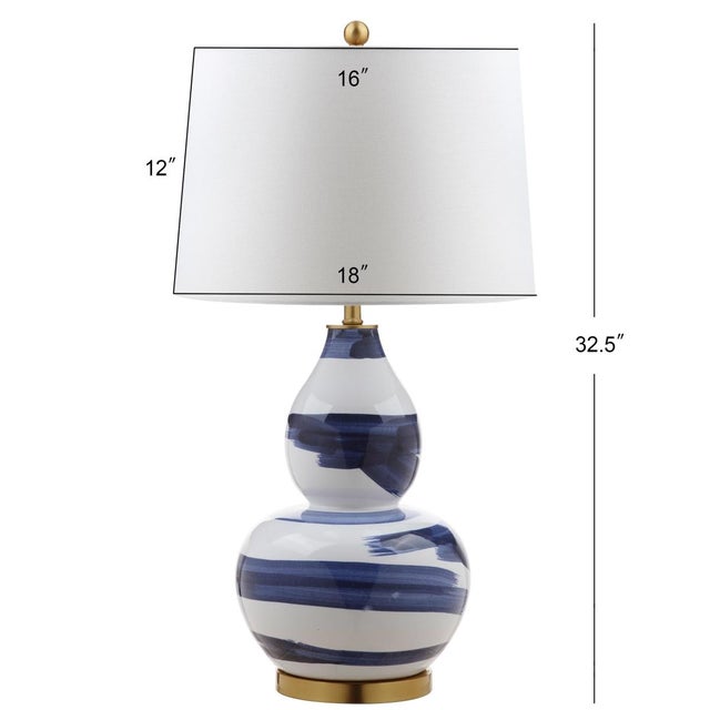 Safavieh Aileen Double Gourd Table Lamp in Blue/Gold For Sale - Image 4 of 4