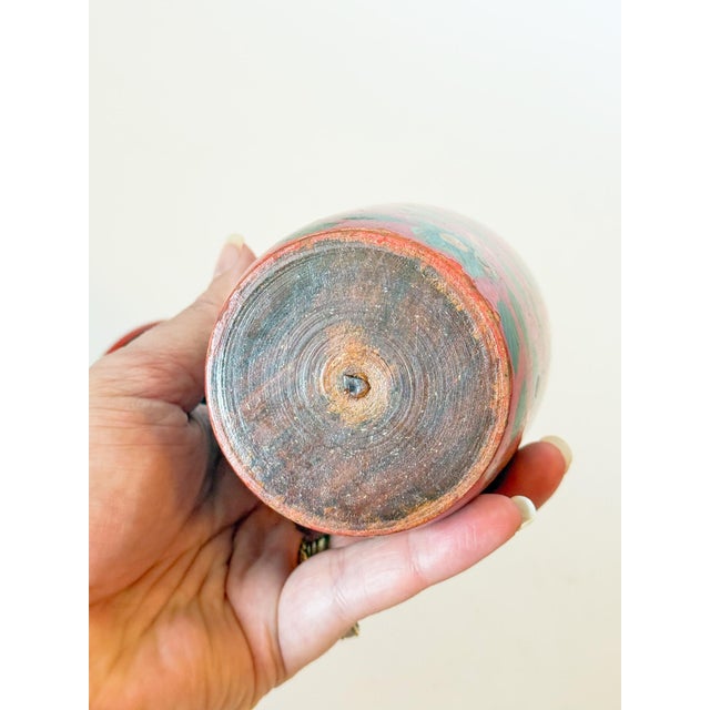 Late 20th Century Vintage Wooden Hand Painted Floral Jar With Lid For Sale - Image 5 of 7