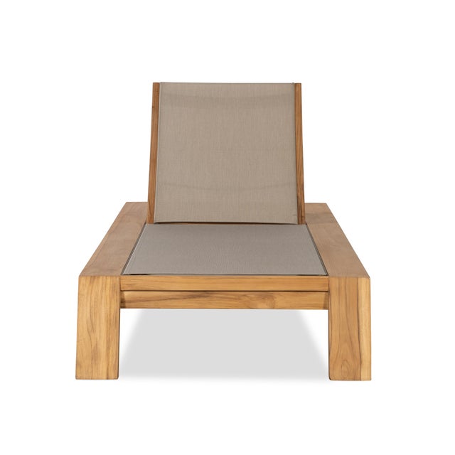 2020s Century Furniture Poolside Teak Reclining Chaise Lounge For Sale - Image 5 of 7