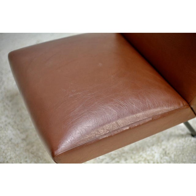 Brown Imitation Leather Lounge Chair, 1950s For Sale - Image 3 of 17