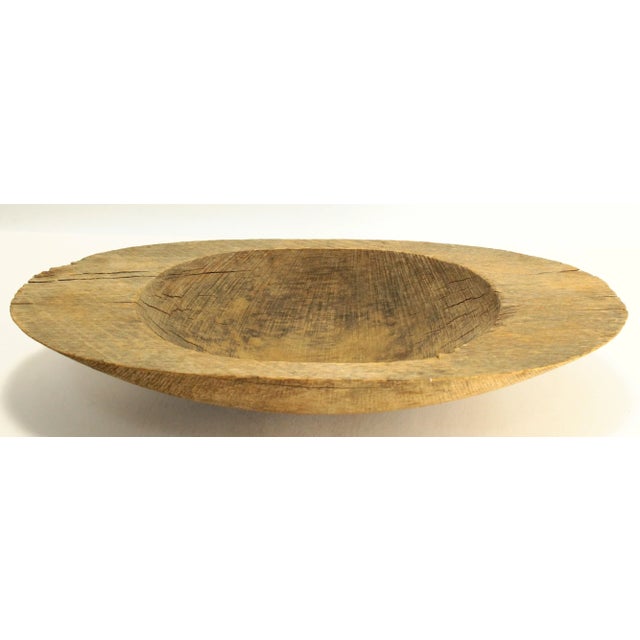 American 19th Century Treen Ware Hardwood Oval Bowl Small Trencher, New England For Sale - Image 3 of 12