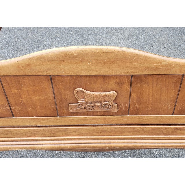 Vintage 1950s Rock Maple Virginia House Furniture Full Double Covered