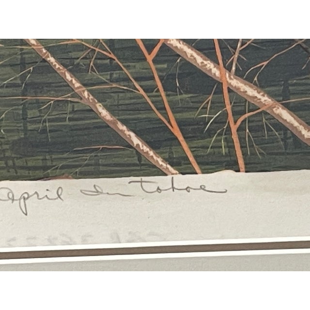 1980s Gordon Mortensen "April in Tahoe" Signed & Numbered Fine Art Woodcut Framed For Sale - Image 6 of 14