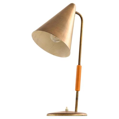 Table Lamp in Brass and Lacquer, 1950s For Sale - Image 9 of 9