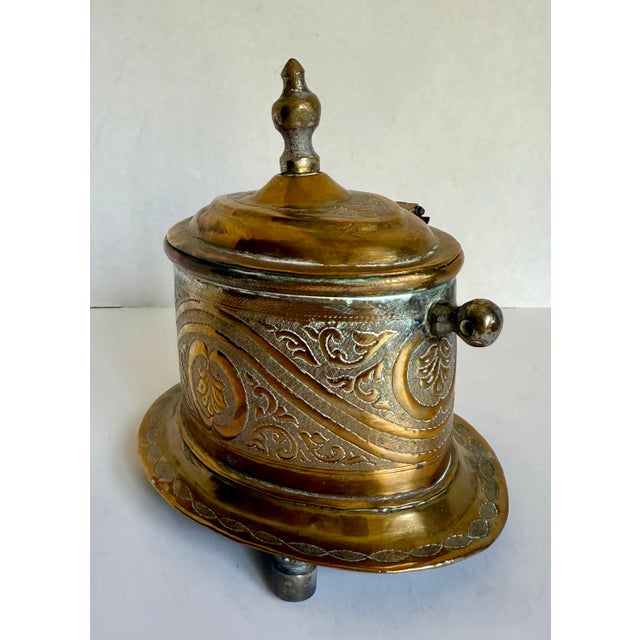 Early 20th Century Moroccan Embossed & Engraved Brass Tea Caddy For Sale - Image 9 of 13