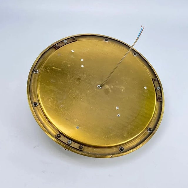 Gold Art Deco Flush Mount attributed to Holophane, 1930s For Sale - Image 8 of 10