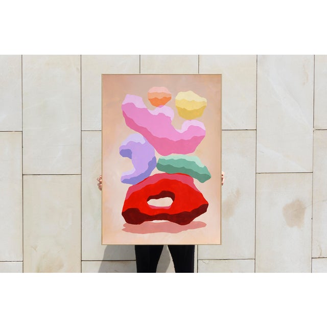 Contemporary 2024, 3d Render Style Painting of "Pop Rocks", Colorful Painting on Watercolor Paper by Ryan Rivadeneyra For Sale - Image 3 of 7