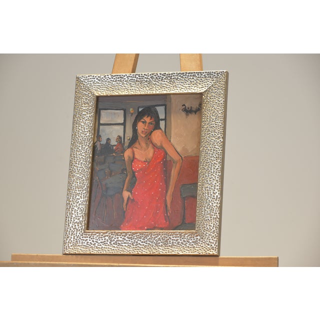 Del Vestido Rojo, Acrylic on Fiberboard, Marcela Ditomaso, 2004 For Sale - Image 4 of 5