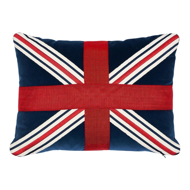Schumacher Union Flag Midnight Pillow For Sale
