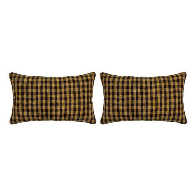 Bohemian Lumbar Kilim Pillow Cover 16'' X 24'' - Set of Two For Sale