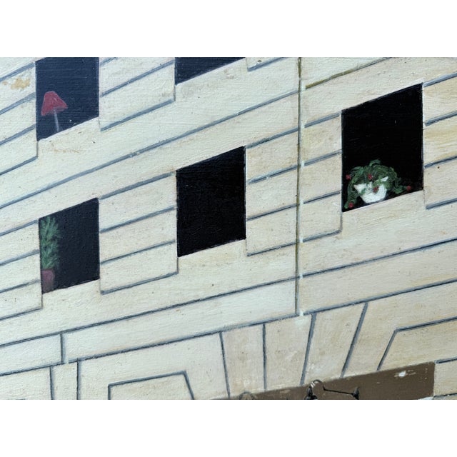 Oil on Masonite Cityscape Painting From 80's/Signed For Sale In Miami - Image 6 of 12