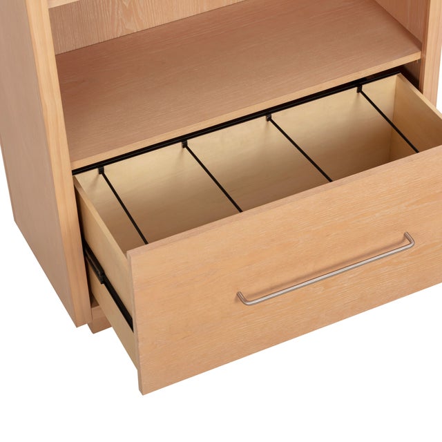 Wood Marlow Natural Wood Bookcase with File Drawer For Sale - Image 7 of 9