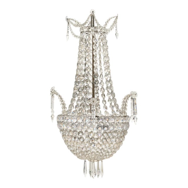 French Antique Crystal “Basket” Chandelier by Baccarat For Sale - Image 10 of 10