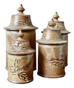 Vintage Ceramic Pots from Vallauris, Set of 4