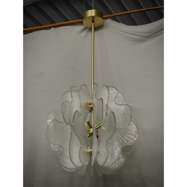 Murano Glass Chandelier in the style of Fontana Arte, 2000s For Sale - Image 10 of 12